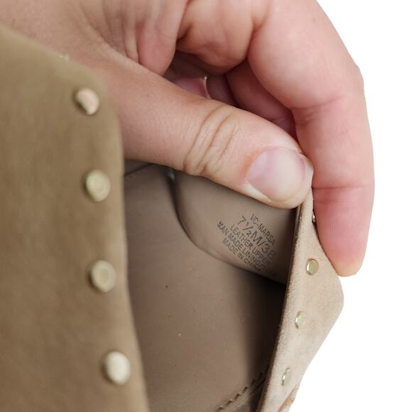 Vince Camuto Womens Marsa Platform Wedge Sandals Size 7.5 Tortilla Suede Studded - Picture 10 of 12